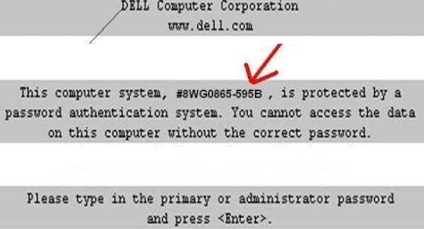 Dell 595B primary or administrator password
